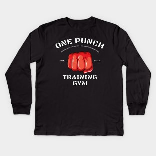 One punch, Training gym! Kids Long Sleeve T-Shirt